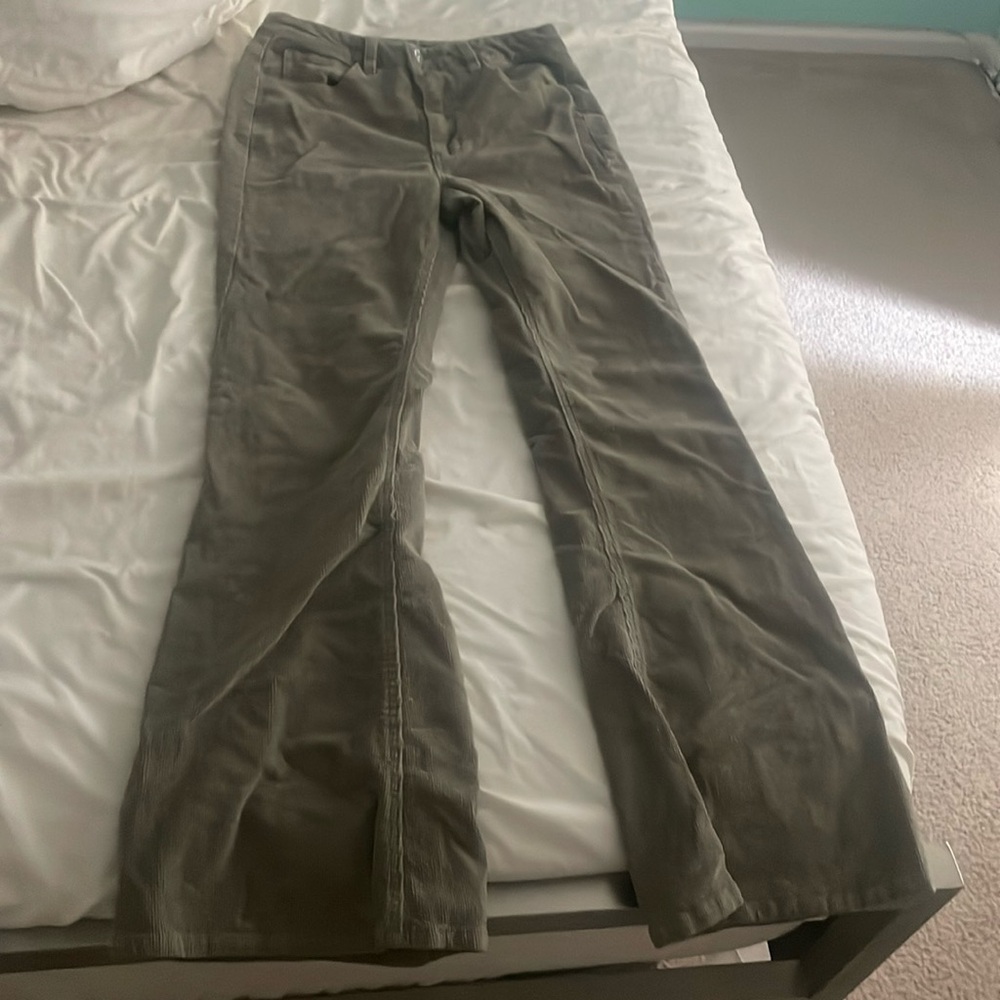 corduroy jeans, size large, has only been worn once or twice and soft material.